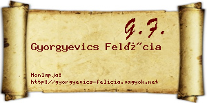 Gyorgyevics Felícia névjegykártya